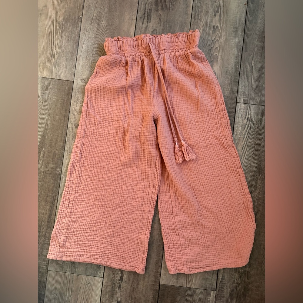 SHEIN Women’s Wide-Leg Gauze Pants in Dusty Rose
